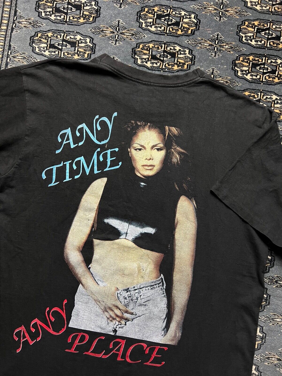 Vtg Janet Jackson 90s Double Sided Rap Tee Size XL Any Place Any Time -  Jokell Vintage